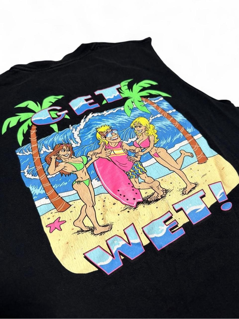 Y2K Vintage Style Catch Surf GET WET! Graphic Muscle Tank *DeadStock* - Size M